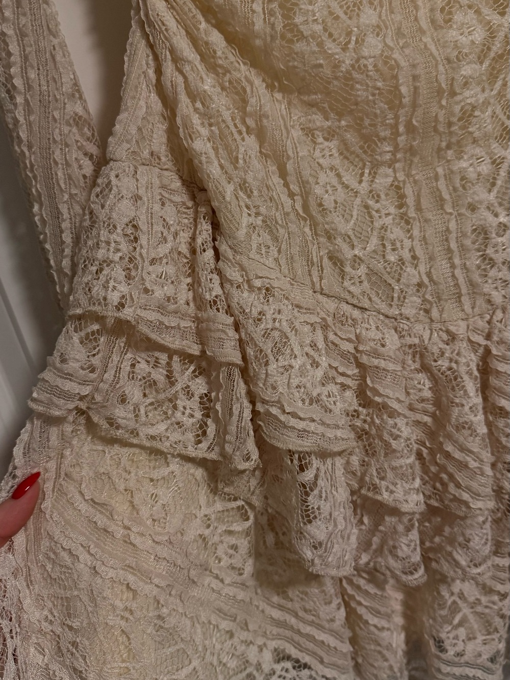 Free People Tabby Lace Mini Dress in Tea - Picture 4 of 5